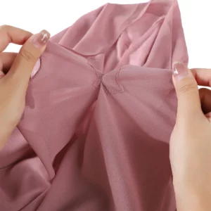 Hot Sale Premium Instant Chiffon Hijab With Bulit-in Magnets Solid Color Easy To Wear Shawl Wrap with Undercap for Muslim Women - Image 5