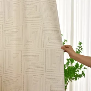 French Thickened Chenille Cream Style Curtains Modern Simple Blackout Curtains for Living Dining Room Bedroom Customization - Image 3