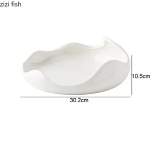 Ceramic Dinner Dish Steak Plates Creative Household Irregular Shaped Tableware Pasta Plate Modern Hotel Restaurant Dessert Trays - Image 5