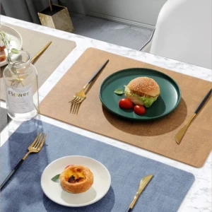 Placemats Dual Sided,Faux Leather Place Meal Mats Indoor Placemats for Dining Table Outdoor Square Non-Slip Washable Table Mats - Image 3