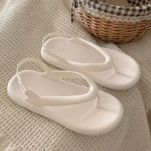Women's Sandals Summer Solid Color Platform Cozy Herringbone Slippers Outdoor Beach Slippers Waterproof Sandals ladies Shoes - Image 5