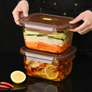 Glass Preservation Box with Lid, Refrigerator, specific Sealed Box with Large Capacity, Pickled Vegetable Storage BOX - Image 4