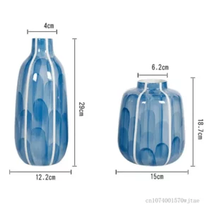 Chinese Style Creative Ceramic Vase, Blue and Green Vases, Decoration for Home, Living Room, Bedroom, Study, Office, New, 1Pc - Image 5