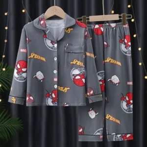 Children's Pajamas Set Spring And Autumn Cotton Long Sleeve Trousers Cool Superheroes Suit Comfortable Home Clothes - Image 5