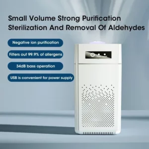 Small Air Purifier Compact Desktop HEPA Filter Air Cleaner Remover Second-hand Smoke Odor for Home Bedroom Office Car Toilet - Image 2