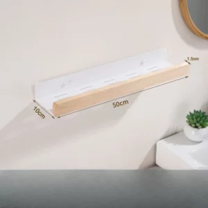 Bathroom Storage Shelves，Wooden bathroom Rack Wall-Mounted Punch-Free, Seasoning Board shower Storage Rack，bath shelf organizer - Image 3