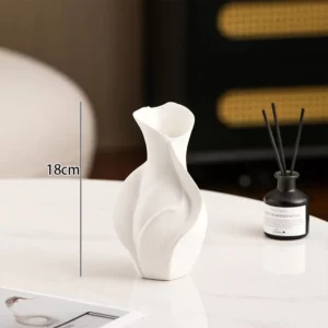 18cm Nordic Ceramic Vase Abstract Grass Dried Real Flower Living Dinning Room Cabinet Office Desktop Decoration Gift - Image 2