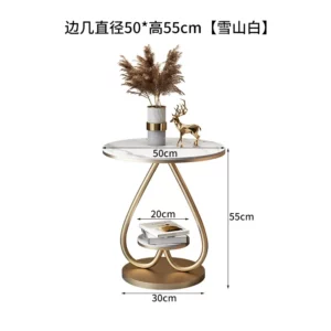 A few modern bedside tables near the luxurious sofa, simple small round table, small apartment corner in the living room, and - Image 5