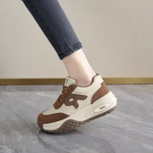 Ladies Fashionable Vulcanized Shoes Front Lacing Shallow Mouth Thick Sole Women's Sports Shoes Four Seasons Versatile Leisure - Image 6