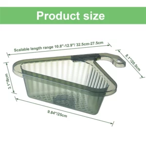 Kitchen Sink Filter Basket Corner Drain Strainer Basket Triangular Sink Storage Multi-Functional Hanging Filtering Draining Rack - Image 3