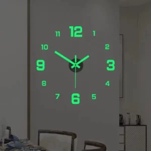 3D Luminous Wall Clock Frameless Acrylic DIY Digital Clock Wall Stickers Mute Clock for Living Room Bedroom Office Wall Decor - Image 1