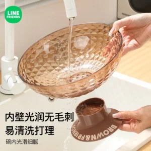 LINE FRIENDS Brown Doll Living Room Coffee Table Plastic Dried Fruit Cartoon Storage Tray Anime Kawaii Draining Tall Fruit Tray - Image 3