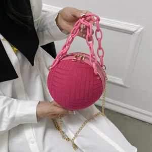 Ladies Spherical Bag Personality Acrylic Handbag And Purse 2023 Fashion New Shoulder Messenger Bag Korean Round Bag Women's Bag - Image 2