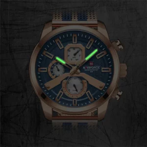 Quartz Watch For Men Casual Sport Calendar Week Display Luminous Waterproof Clock Mesh Steel Strip Men Watch Relogios Masculino - Image 4