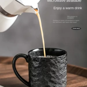 Creative Rock Ceramic Coffee Cup 330ml Couple Tea Cup Home Breakfast Milk Oatmeal Mug Office Mug Birthday Gift Home Decoration - Image 3