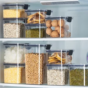 460-1800ml Kitchen Sealed Jar Stackable Food Storage Box Multigrain Tank Bottle Cereal Candy Dried Fruit Tea Storage Containers - Image 4