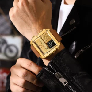 POEDAGAR Luxury Man Wristwatch Rectangle Waterproof Luminous Day Week Men Watch Digital Multifunction Men's Watches Quartz Reloj - Image 6