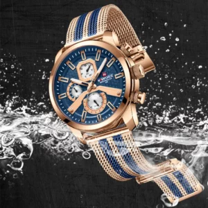 Quartz Watch For Men Casual Sport Calendar Week Display Luminous Waterproof Clock Mesh Steel Strip Men Watch Relogios Masculino - Image 2