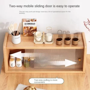 Minimalist modern Japanese style log style storage cabinet with a one letter cover at the entrance style bookshelf, cutlery box - Image 3