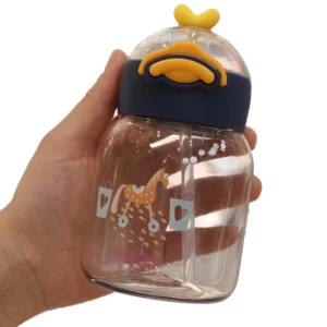 300ml Water Bottle With Straw Portable Travel Bottle Kindergarten Anti Drop Summer Cold Water Animal Water Bottle - Image 4