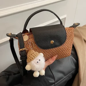 New Straw Braided Shoulder Bag Seaside Beach Holiday Crossbody Bag Summer Braided Small Handbag Women's Single Shoulder Bag - Image 3
