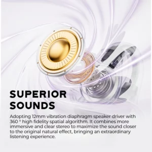 Sansui W40 On-Ear Earclip Bluetooth Earphones Open Ear Bluetooth 5.4 Headphone 4 Mic ENC Noise Cancelling TWS Earbuds HD Call - Image 5