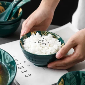 4.5-inch Thread Bowl Rice Bowl Soup Bowl Anti Scalding Ceramic Color Glaze Small Household Dessert Bowl - Image 4