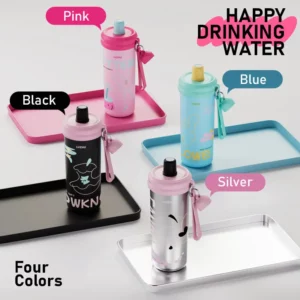600ML Graffiti Stainless Steel Straw Vacuum Flask Thermos Cup Travel Mug Fashion Coffee Mug Milk Tea Mug Ice Water Bottle - Image 2