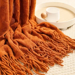 American Thread Blanket Solid Color Sofa Cover Knit Bedspread Office Nap Blanket Throw Cozy Warm Travel Shawl For Adults - Image 4