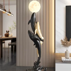 Home Decor Luminous Whale Statue Large Floor Decor Nordic Living Room Auspicious Animal Sculpture Art Ornament Housewarming Gift - Image 3
