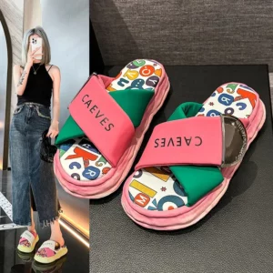 2024 Korea Style Fashion Beach Slippers Cross-strap Female Rome Sandal Platform Buckle Summer Shoes Woman Sandalias Footwear - Image 3