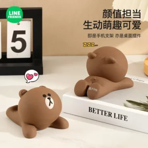 Kawaii Line Friends Mobile Phone Holder Cartoon Brown Doll Tablet Stand Gift Cute Cony Lazy Bracket Girl Desktop Ornaments - Image 4