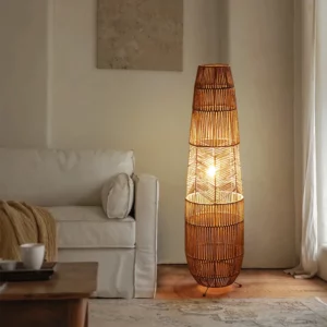 Retro Rattan Floor Lamp handmade Hemp Rope Lamp For Living Room Decor wabi sabi art lamp Bedroom Bedside Lamp corner sofa Lamp - Image 2