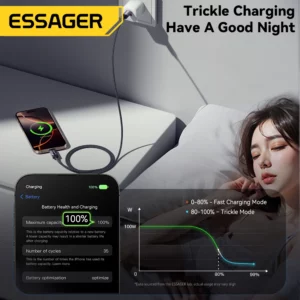 Essager Digital Dispaly USB C Cable For iPhone 16 15 Xiaomi Huawei 100W PD Fast Charging For Macbook iPad Type C to Type C Cable - Image 5