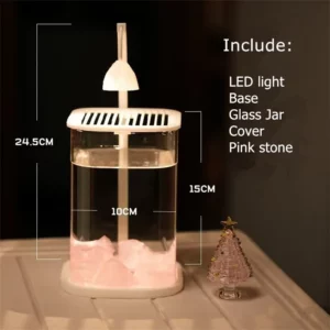Mini Desktop Glass Aquarium Fish Tank with LED Light For Kids Betta Fish - Image 4