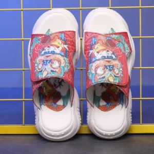 Chinese Style [Unicorn] Mythical Beast Picture Sandals Men's Slippers Velcro Bread Slippers Outdoor Wading Soft Soled Beach Shoes Boys Trbottomy Slippers - Image 6