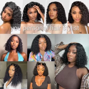Short Bob Lace Frontal Wig Human Hair 13x4 Deep Wave 180% Density Lace Front Wigs Short Bob Wig Human Hair Lace Frontal Wigs - Image 5