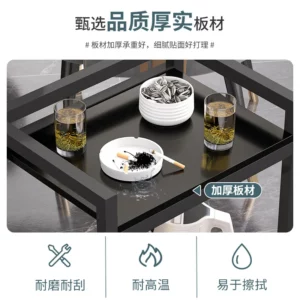 Double Layer Small Side Table Tea Table Tea Rack Chess And Card Room Special Shelf For Card Play Tea Table - Image 3