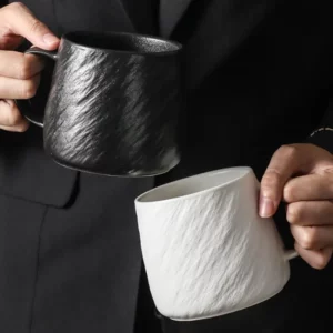 Simple Stone Texture Ceramic Coffee Cup 550ml Large Capacity Tea Cup Home Dessert Bread Milk Mug Office Mug Gift Home Decoration - Image 3