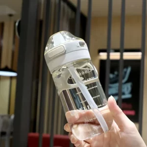 500ml Transparent Plastic Straw Water Cup,Portable Anti-fall Scale Sports Water Bottle,Suitable for Outdoor Sports, Activities - Image 3