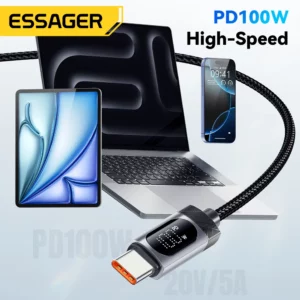 Essager Digital Dispaly USB C Cable For iPhone 16 15 Xiaomi Huawei 100W PD Fast Charging For Macbook iPad Type C to Type C Cable - Image 3
