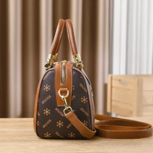 2025 Trendy Vintage PU Tote Bag Women 3D Pocket Coffee/Gold Crossbody Bag - Image 4
