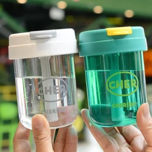 Kids Girl 300ml Mini Straw Water Bottle Anti-fall Cute Portable Outdoor Sports Water Bottle Milk Coffee Friut Tea Cup Drinkware - Image 1