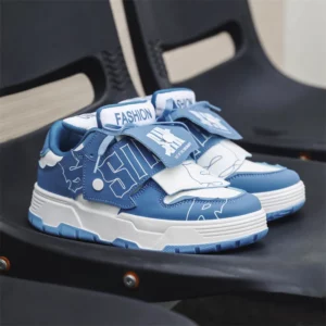 Fashion Brand Blue Men's Designer Sneakers Platform Non-slip Skateboard Shoes For Men Leather Printing Casual Sneakers Man - Image 1