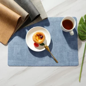 Placemats Dual Sided,Faux Leather Place Meal Mats Indoor Placemats for Dining Table Outdoor Square Non-Slip Washable Table Mats - Image 2