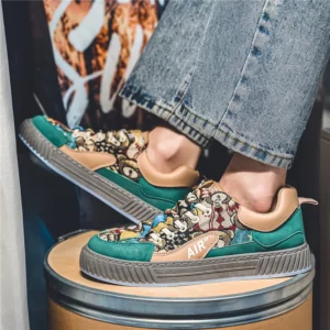 Original Men's Canvas Sneakers Fashion Breathable Elastic Casual Sports Shoes Man Outdoor Flat Non-slip Skateboard Shoes For Men - Image 6