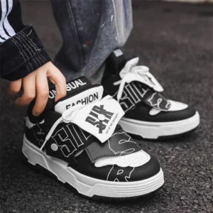 Fashion Brand Blue Men's Designer Sneakers Platform Non-slip Skateboard Shoes For Men Leather Printing Casual Sneakers Man - Image 6