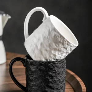 Creative Rock Ceramic Coffee Cup 330ml Couple Tea Cup Home Breakfast Milk Oatmeal Mug Office Mug Birthday Gift Home Decoration - Image 5