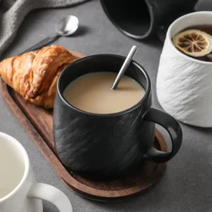 Simple Stone Texture Ceramic Coffee Cup 550ml Large Capacity Tea Cup Home Dessert Bread Milk Mug Office Mug Gift Home Decoration - Image 5