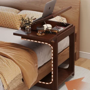 Minimalist Mobile Bedside Table Multifunctional Sofa Side Table with Storage for Balcony Tables Home Living Room Furniture - Image 3